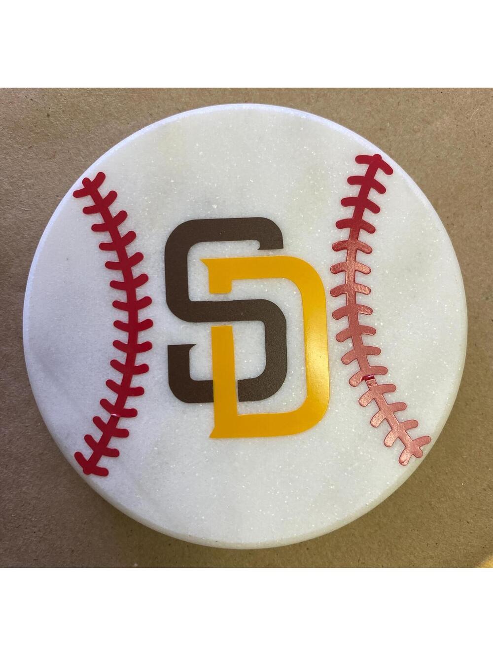 PADRES Stone Coasters San Diego MLB Baseball set 4 Custom
